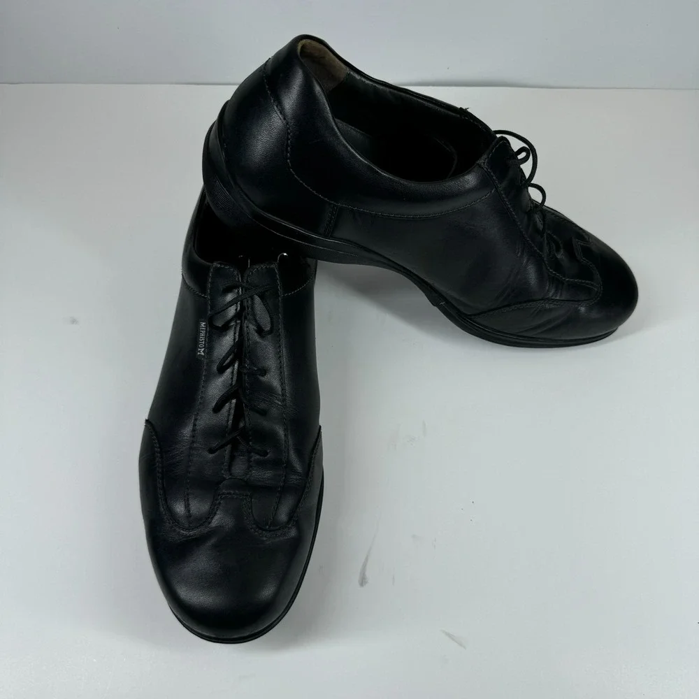 Mephisto Leonzio Men's US 11.5 Black Leather Comfort Lace-Up Oxford Walking Shoe